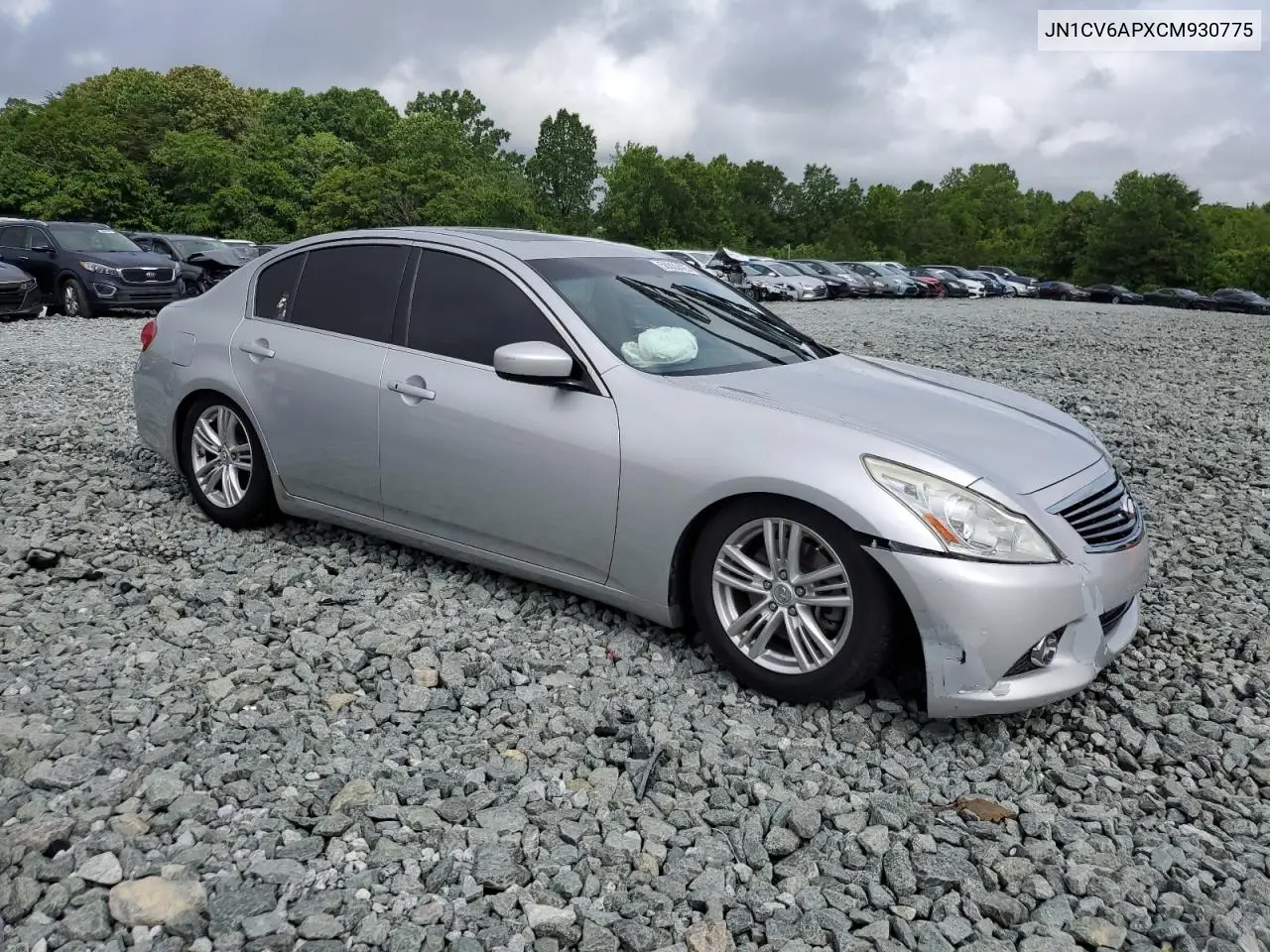 2012 Infiniti G37 Base VIN: JN1CV6APXCM930775 Lot: 56832425