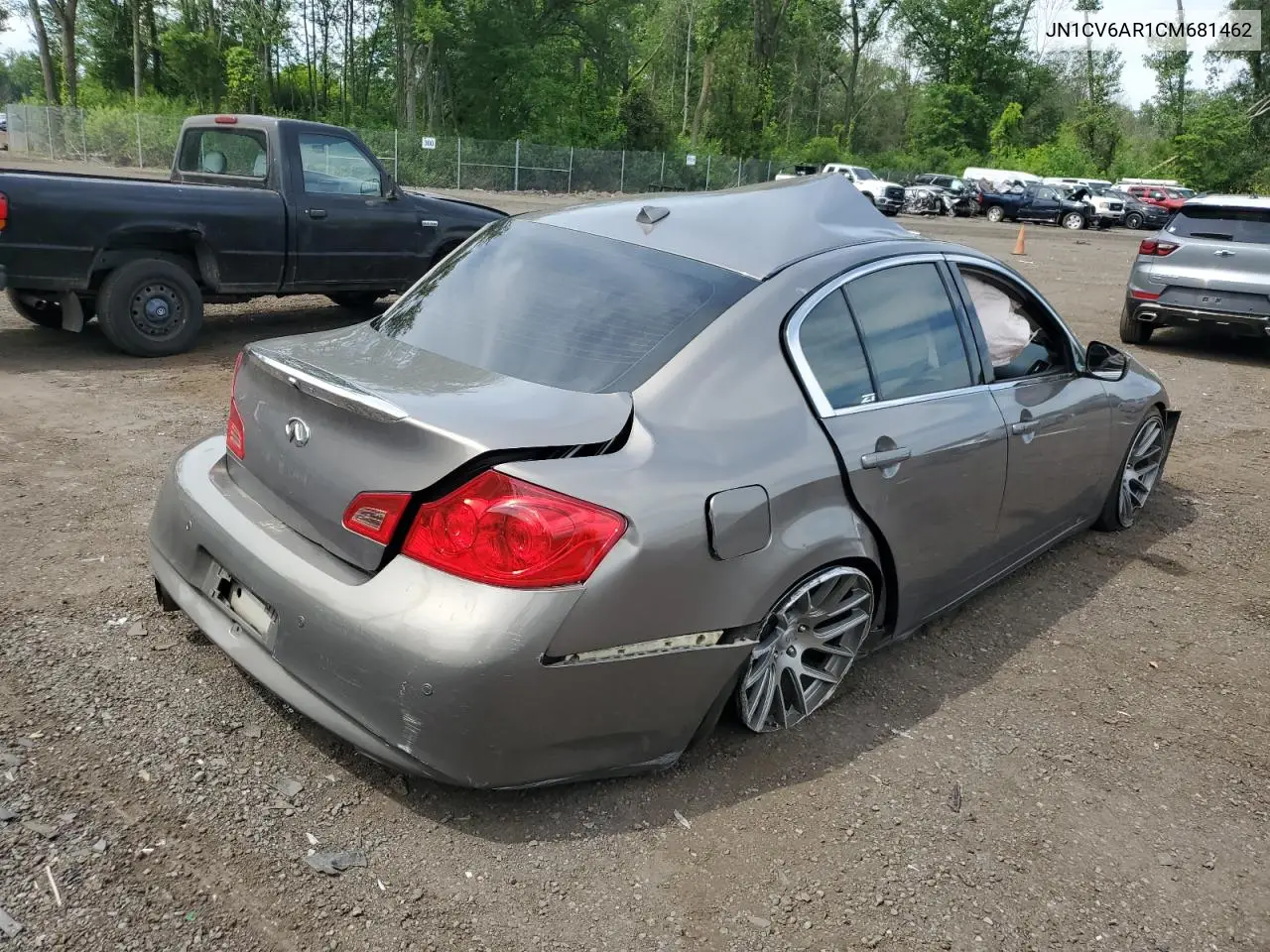 2012 Infiniti G37 VIN: JN1CV6AR1CM681462 Lot: 61965395