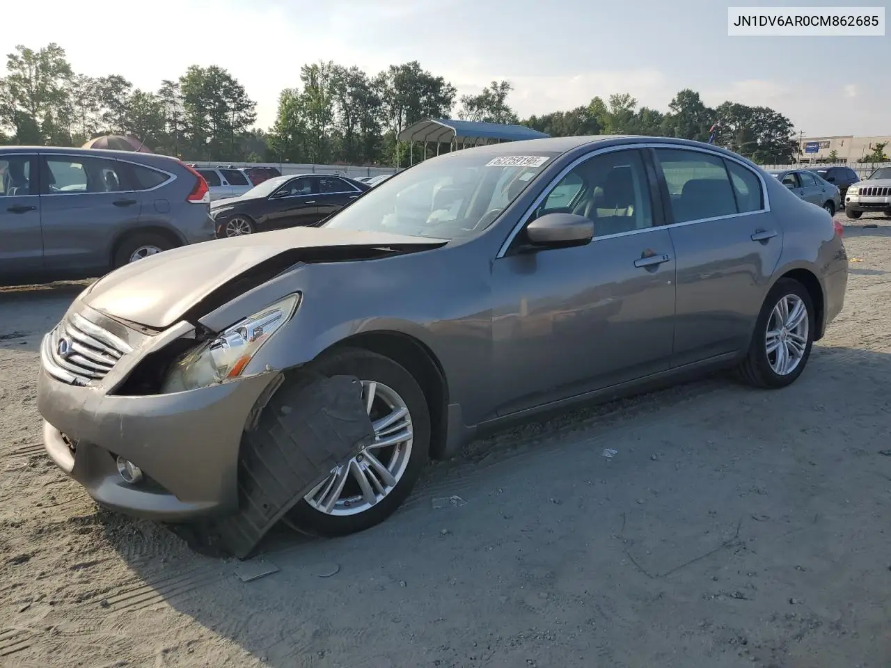 2012 Infiniti G25 VIN: JN1DV6AR0CM862685 Lot: 62259195