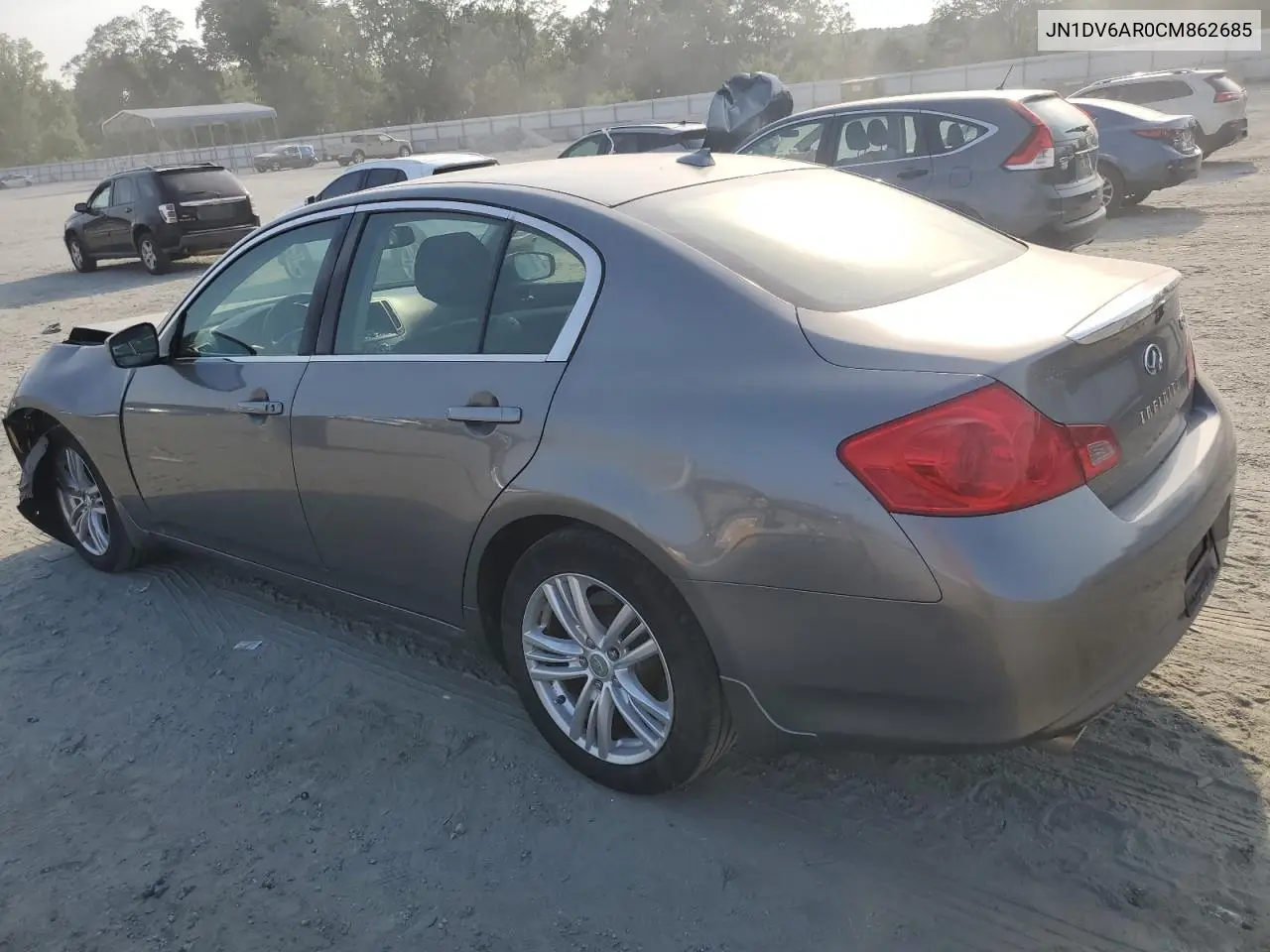2012 Infiniti G25 VIN: JN1DV6AR0CM862685 Lot: 62259195