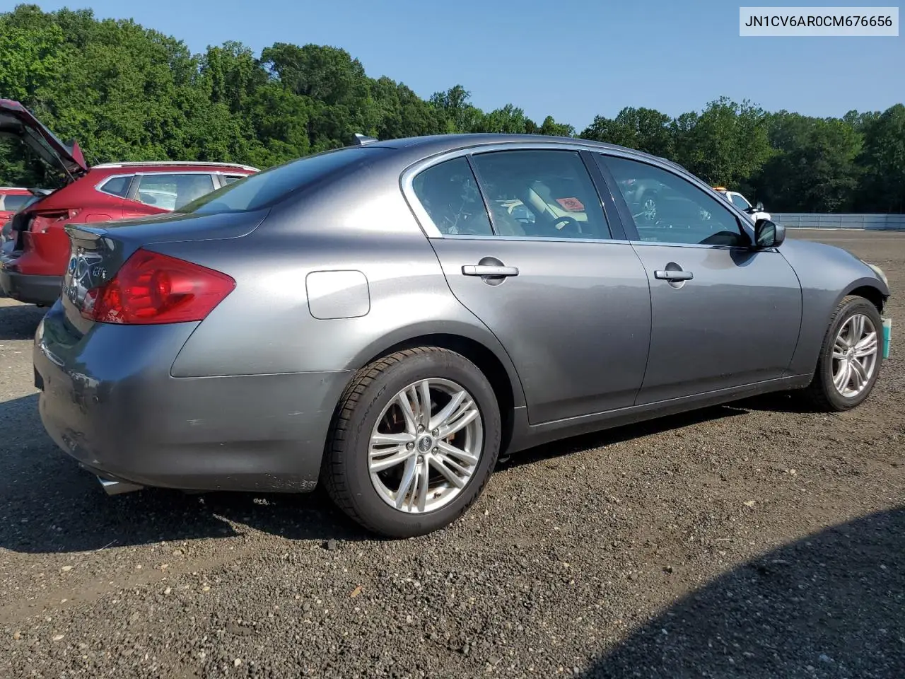 2012 Infiniti G37 VIN: JN1CV6AR0CM676656 Lot: 62545735
