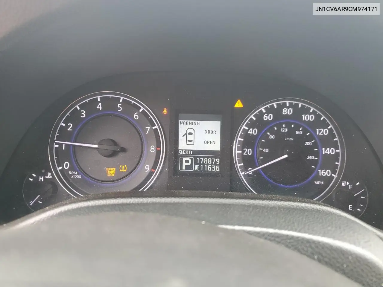 2012 Infiniti G37 VIN: JN1CV6AR9CM974171 Lot: 62595305