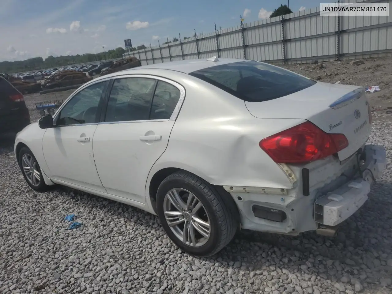 2012 Infiniti G25 VIN: JN1DV6AR7CM861470 Lot: 62828855