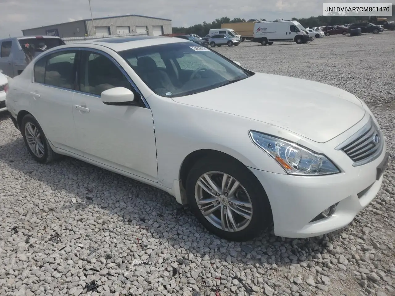 2012 Infiniti G25 VIN: JN1DV6AR7CM861470 Lot: 62828855