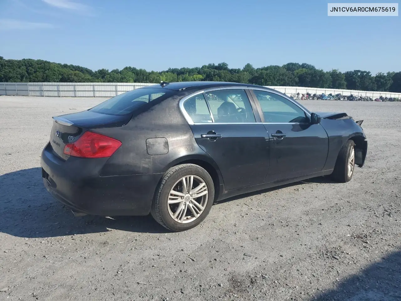 2012 Infiniti G37 VIN: JN1CV6AR0CM675619 Lot: 63426365