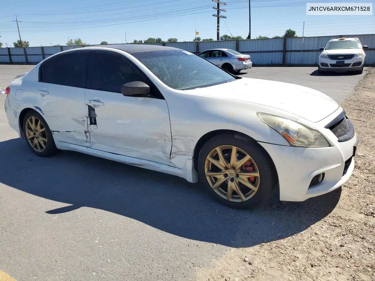 2012 Infiniti G37 VIN: JN1CV6ARXCM671528 Lot: 63873435