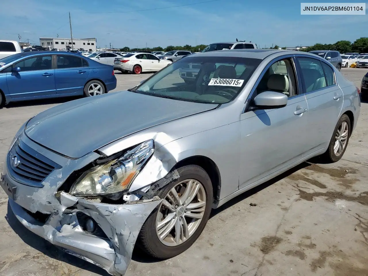 2013 Infiniti G25 Base VIN: JN1DV6AP2BM601104 Lot: 63086015