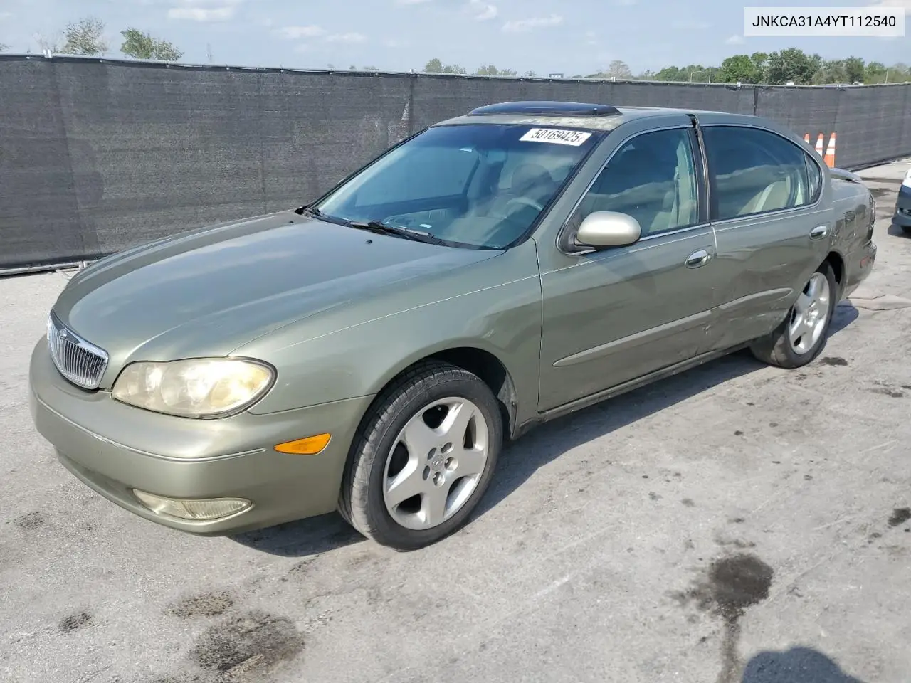 2000 Infiniti I30 VIN: JNKCA31A4YT112540 Lot: 50169425