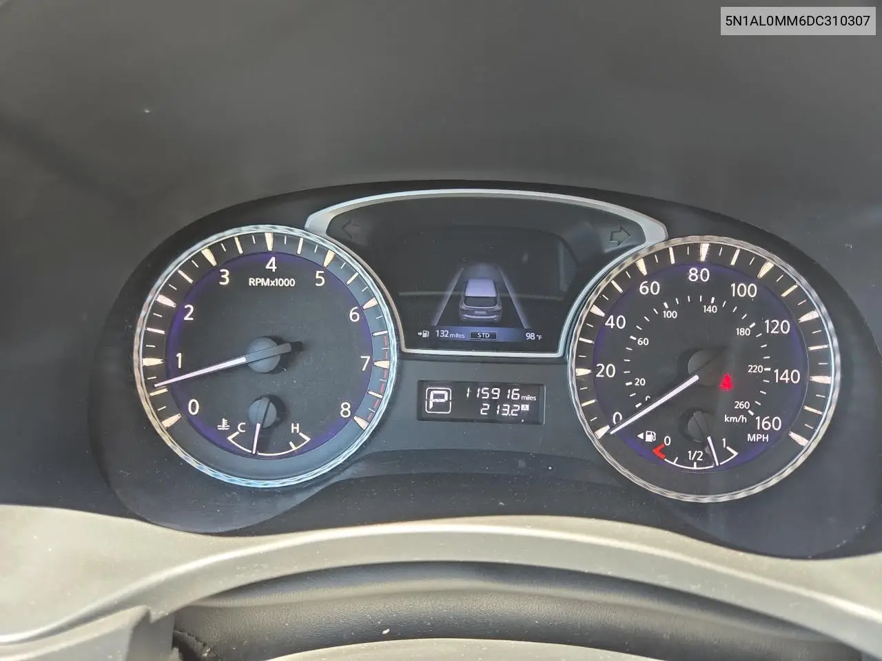 2013 Infiniti Jx35 VIN: 5N1AL0MM6DC310307 Lot: 61852915