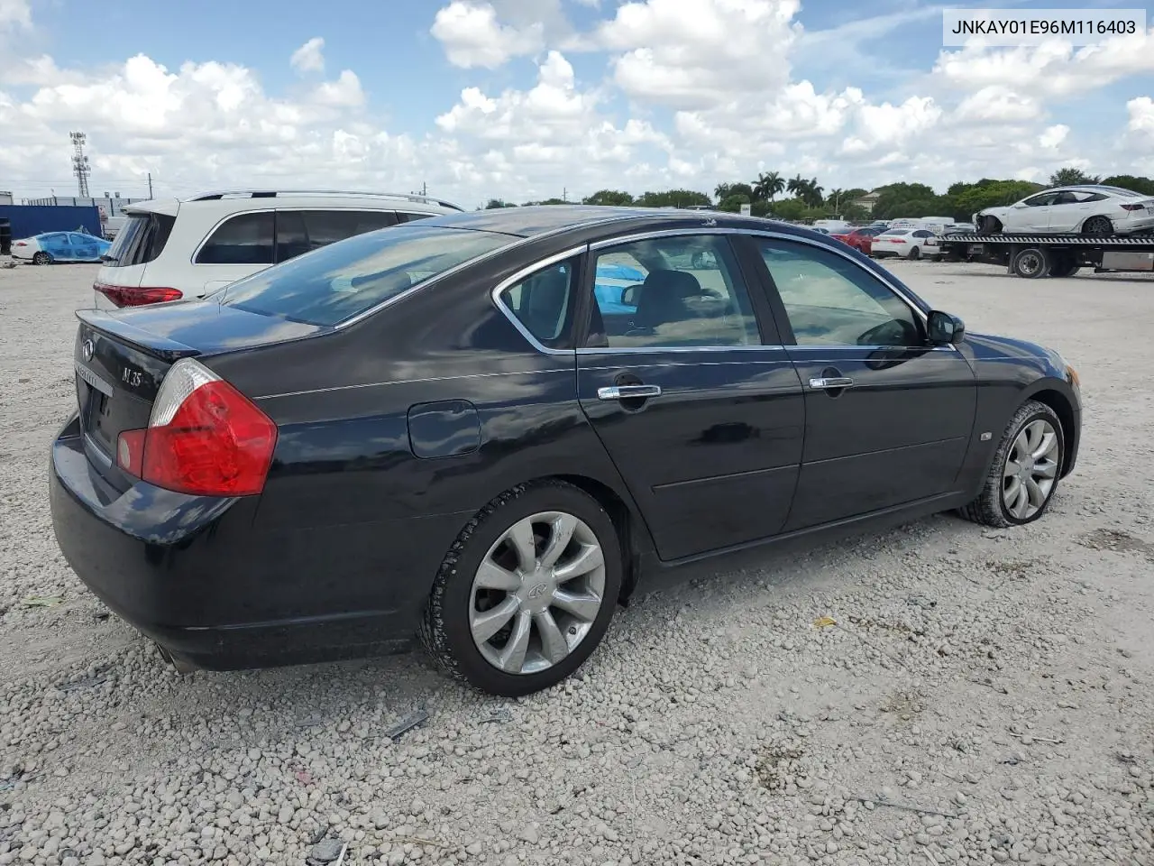 2006 Infiniti M35 Base VIN: JNKAY01E96M116403 Lot: 60785185