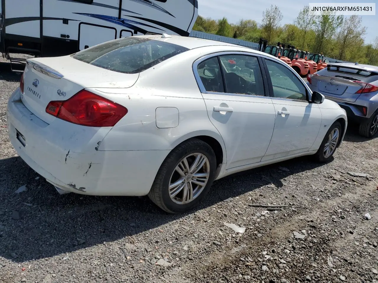 2015 Infiniti Q40 VIN: JN1CV6ARXFM651431 Lot: 55041645