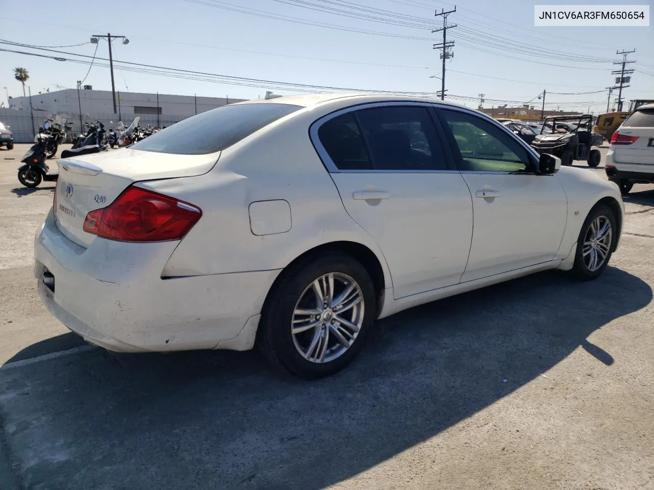 2015 Infiniti Q40 VIN: JN1CV6AR3FM650654 Lot: 57153864