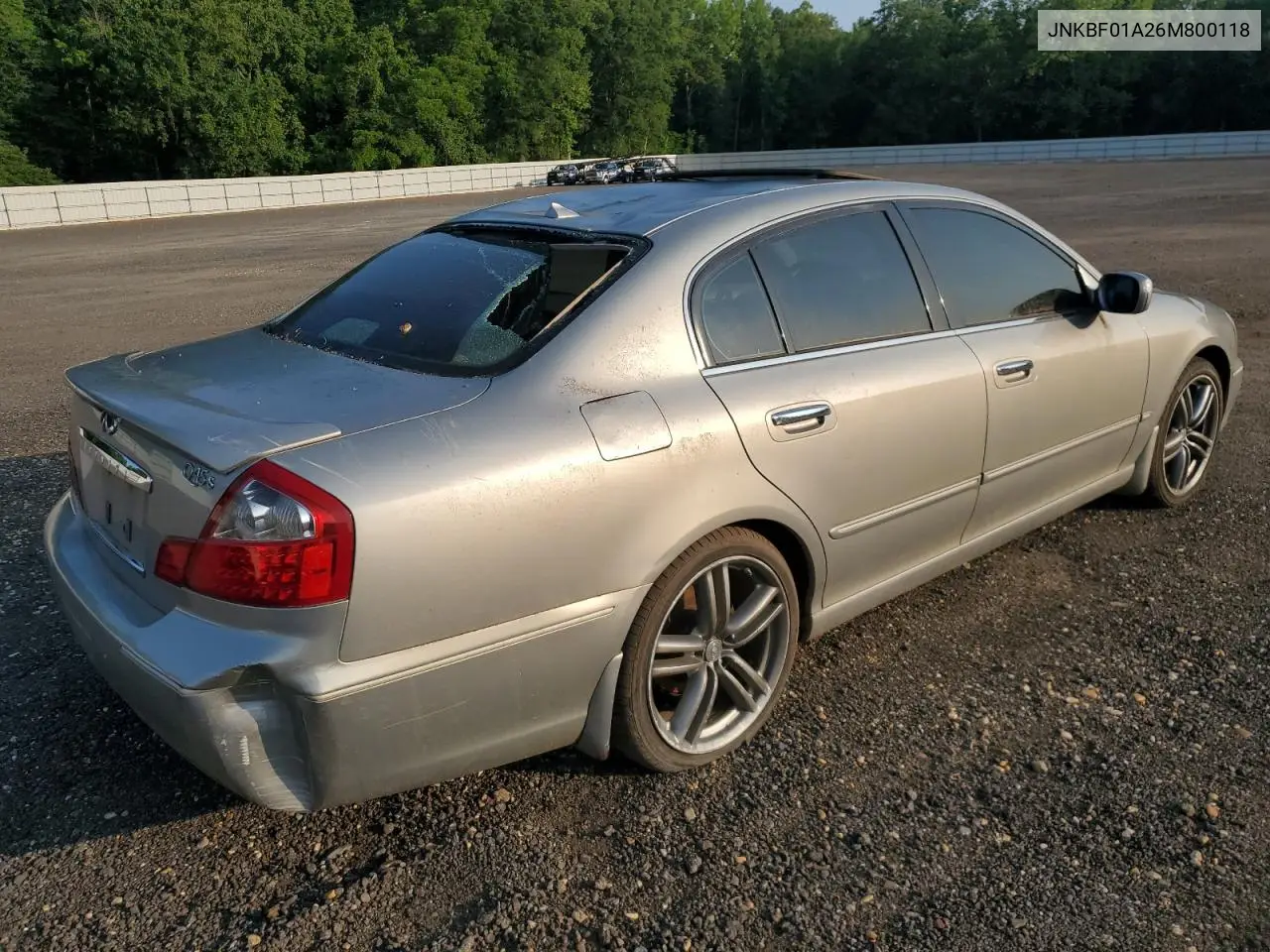 2006 Infiniti Q45 VIN: JNKBF01A26M800118 Lot: 58059135