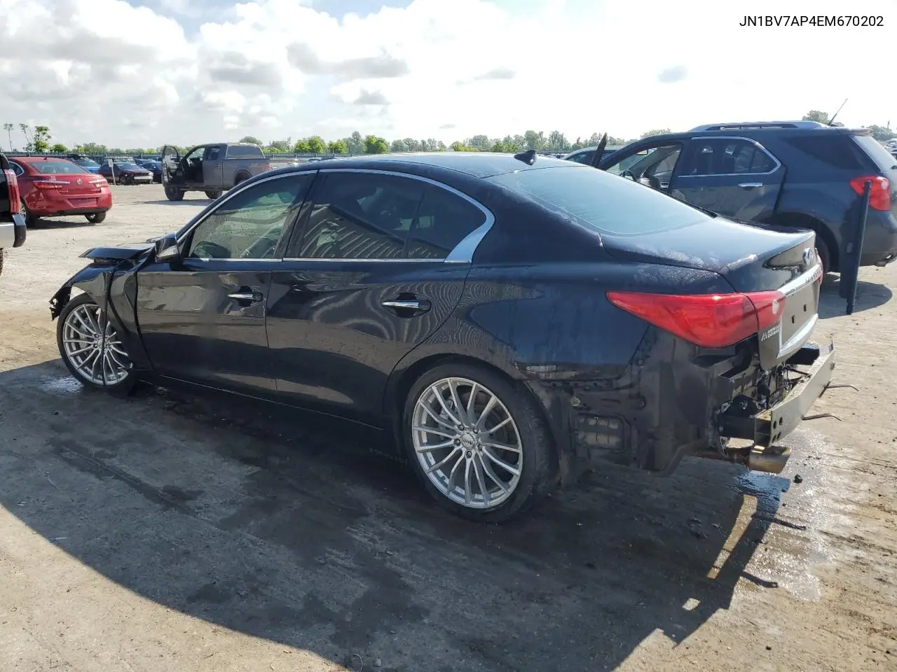 2014 Infiniti Q50 Base VIN: JN1BV7AP4EM670202 Lot: 56313155