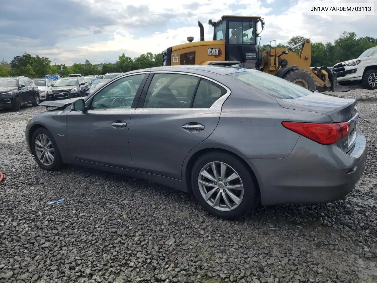 2014 Infiniti Q50 Hybrid Premium VIN: JN1AV7AR0EM703113 Lot: 56595095
