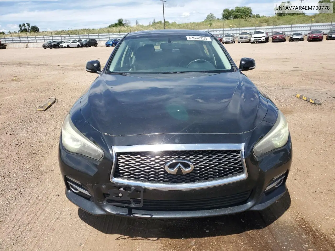 2014 Infiniti Q50 Hybrid Premium VIN: JN1AV7AR4EM700778 Lot: 63650255
