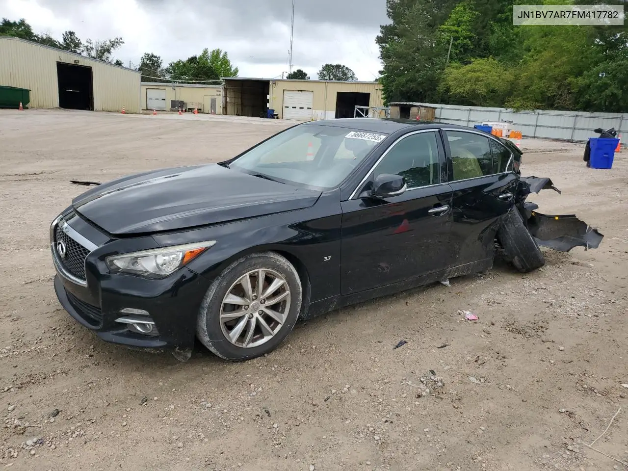 2015 Infiniti Q50 Base VIN: JN1BV7AR7FM417782 Lot: 56687255