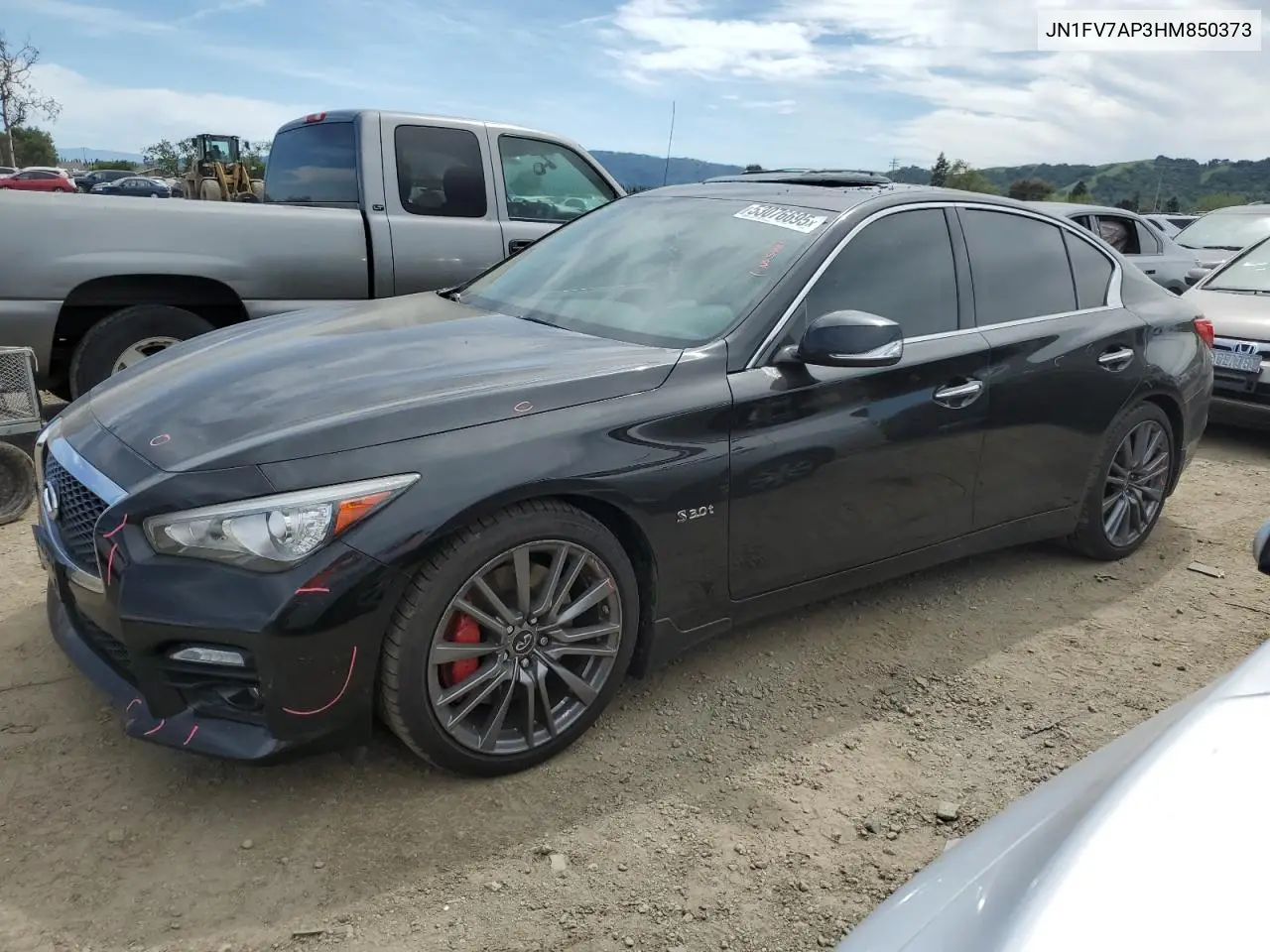 2017 Infiniti Q50 Red Sport 400 VIN: JN1FV7AP3HM850373 Lot: 53076695