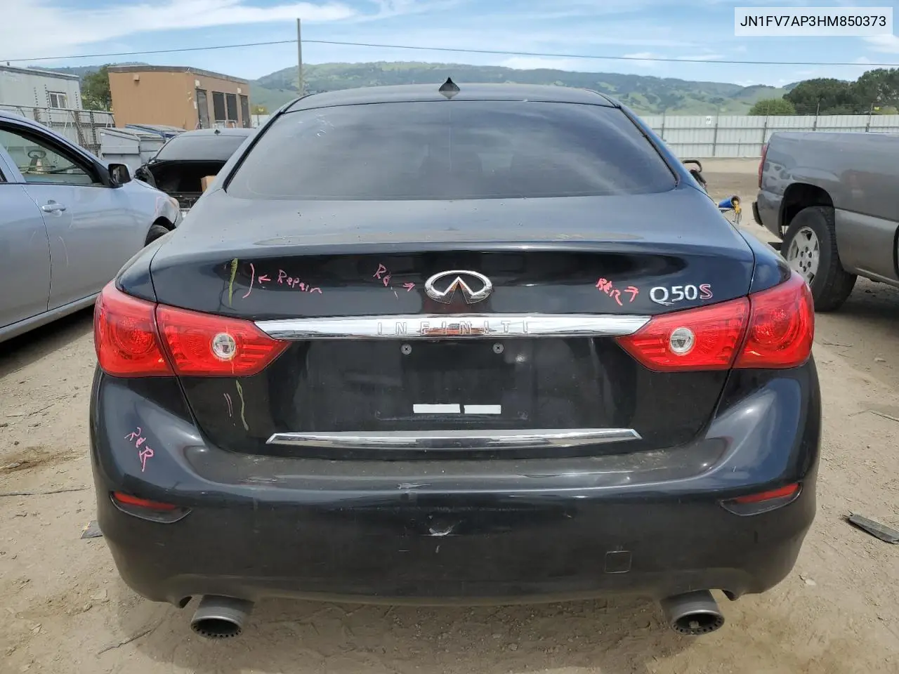 2017 Infiniti Q50 Red Sport 400 VIN: JN1FV7AP3HM850373 Lot: 53076695