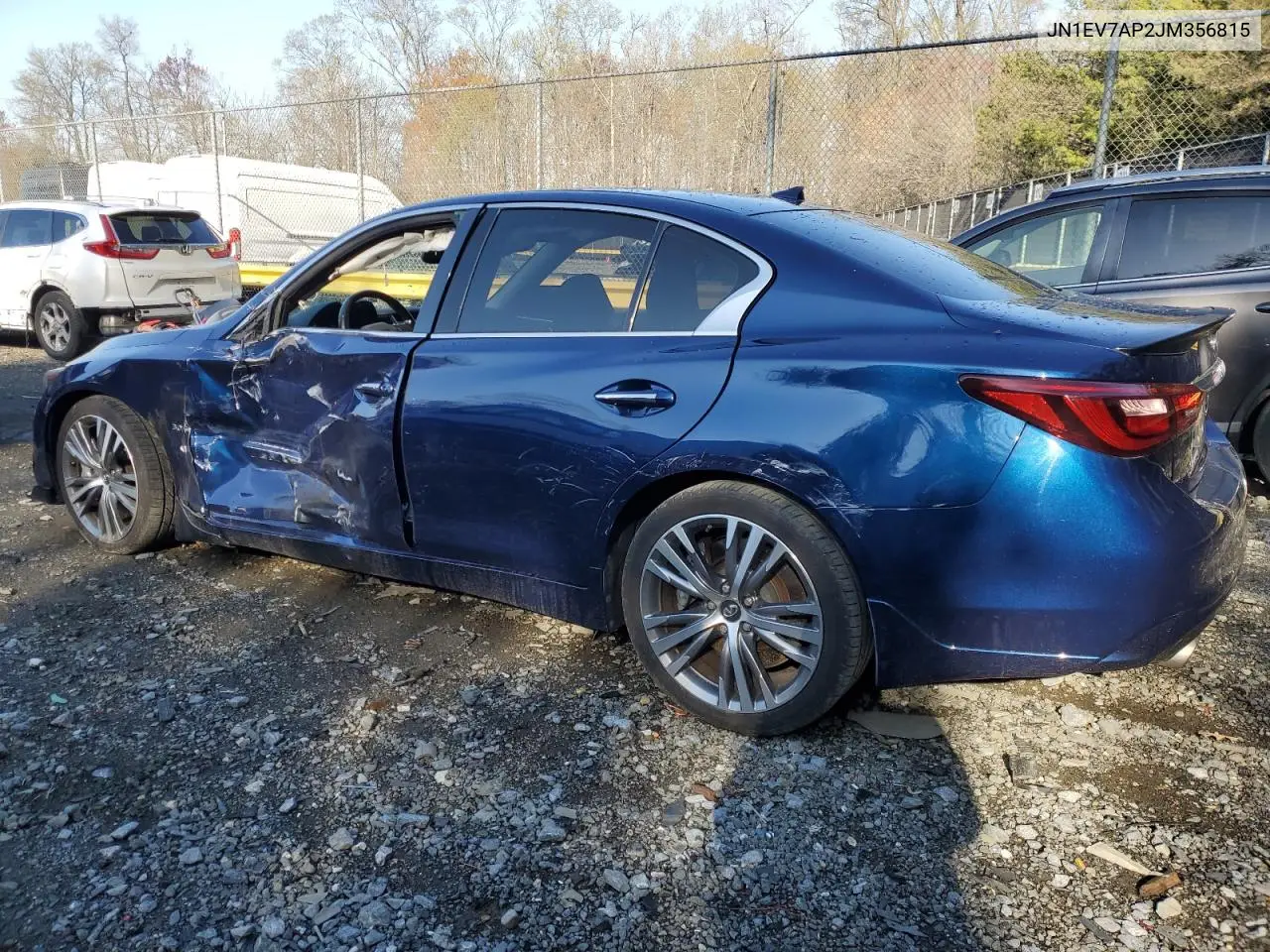 2018 Infiniti Q50 Luxe VIN: JN1EV7AP2JM356815 Lot: 51266755