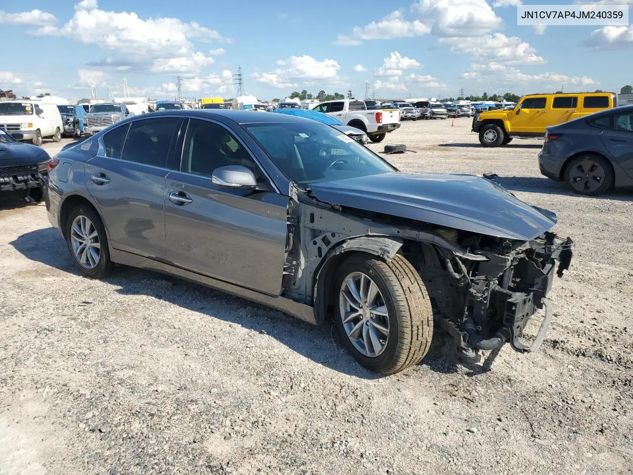 2018 Infiniti Q50 Pure VIN: JN1CV7AP4JM240359 Lot: 56322335