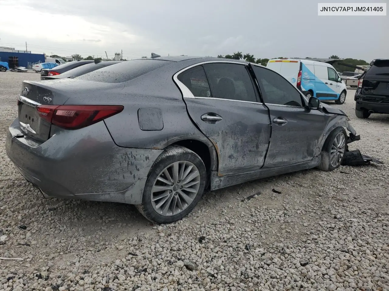 2018 Infiniti Q50 Pure VIN: JN1CV7AP1JM241405 Lot: 62935405