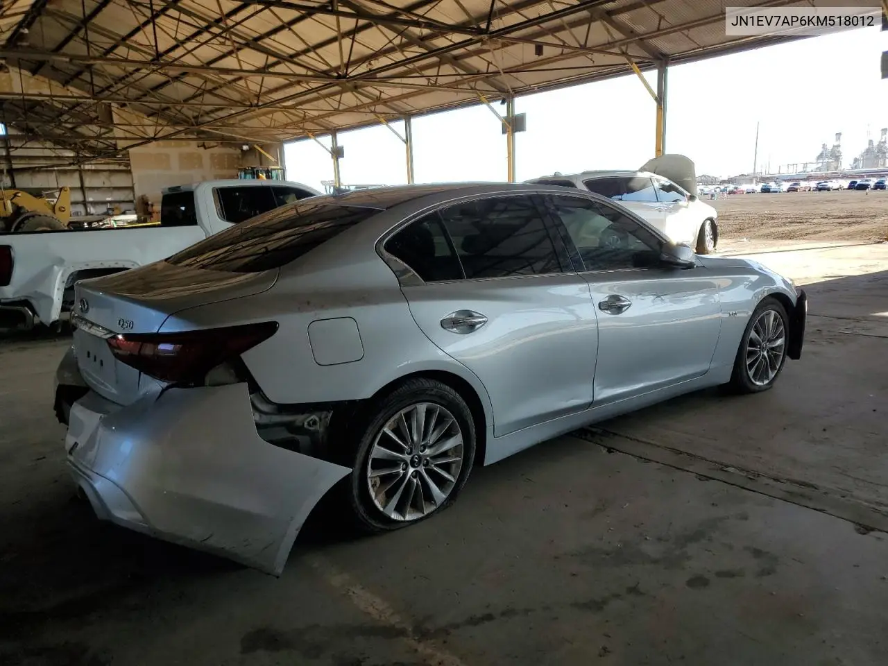 2019 Infiniti Q50 Luxe VIN: JN1EV7AP6KM518012 Lot: 49603415