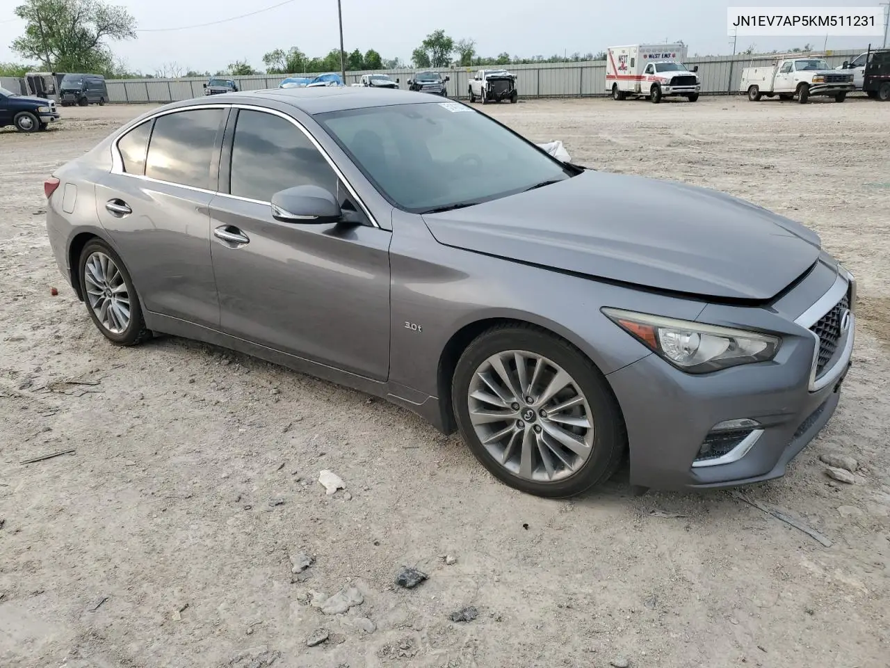 2019 Infiniti Q50 Luxe VIN: JN1EV7AP5KM511231 Lot: 51410725