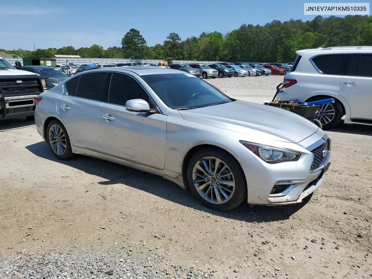 2019 Infiniti Q50 Luxe VIN: JN1EV7AP1KM510335 Lot: 52957565