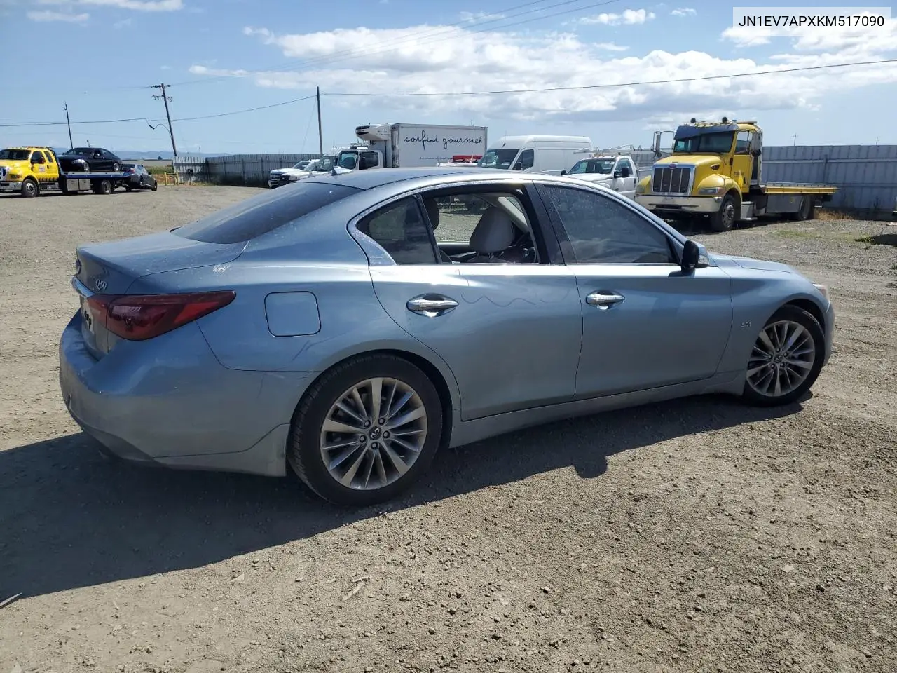 2019 Infiniti Q50 Luxe VIN: JN1EV7APXKM517090 Lot: 56740215