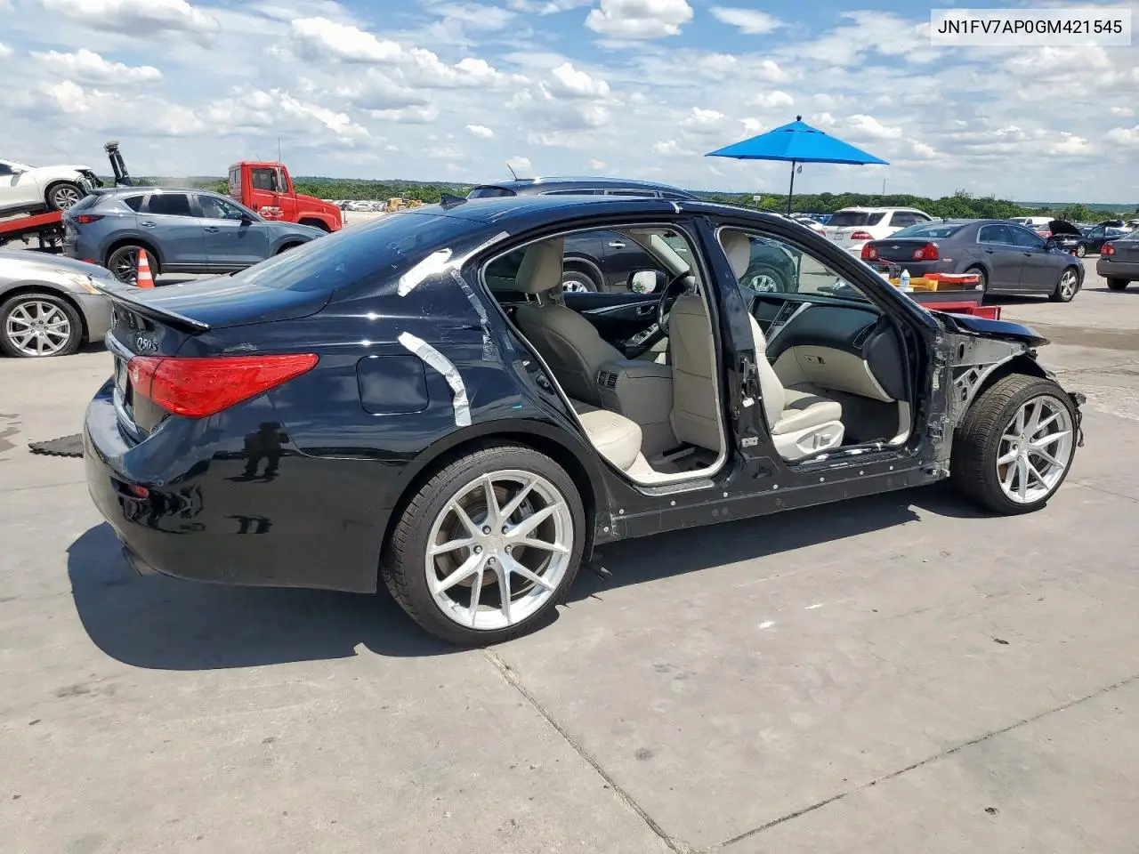 2019 Infiniti Q50 Red Sport 400 VIN: JN1FV7AP0GM421545 Lot: 62710435