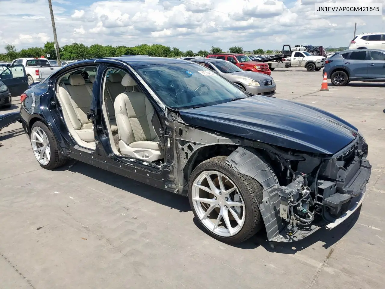 2019 Infiniti Q50 Red Sport 400 VIN: JN1FV7AP0GM421545 Lot: 62710435