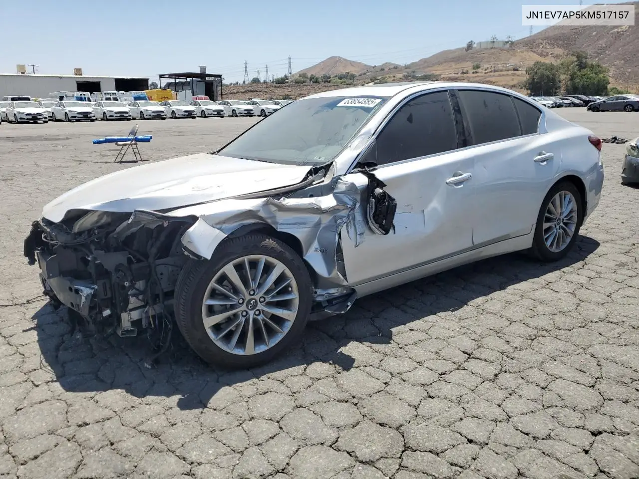 2019 Infiniti Q50 Luxe VIN: JN1EV7AP5KM517157 Lot: 63654885