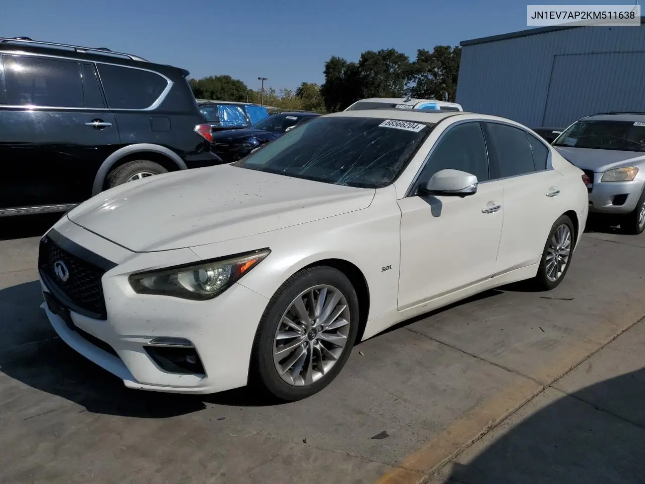 2019 Infiniti Q50 Luxe VIN: JN1EV7AP2KM511638 Lot: 68566204