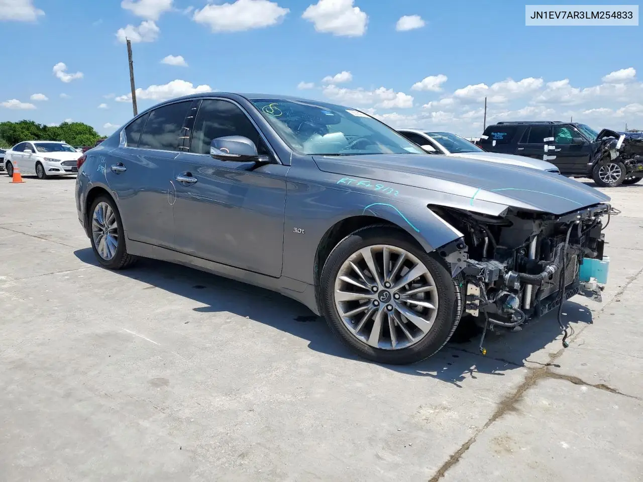 2020 Infiniti Q50 Pure VIN: JN1EV7AR3LM254833 Lot: 56284785