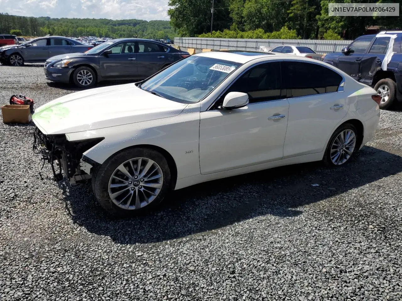 2020 Infiniti Q50 Pure VIN: JN1EV7AP0LM206429 Lot: 56853085