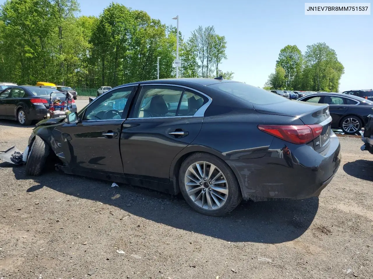2021 Infiniti Q50 Luxe VIN: JN1EV7BR8MM751537 Lot: 56538005