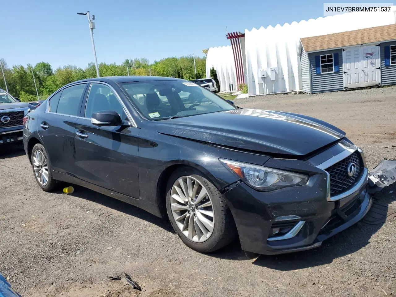 2021 Infiniti Q50 Luxe VIN: JN1EV7BR8MM751537 Lot: 56538005