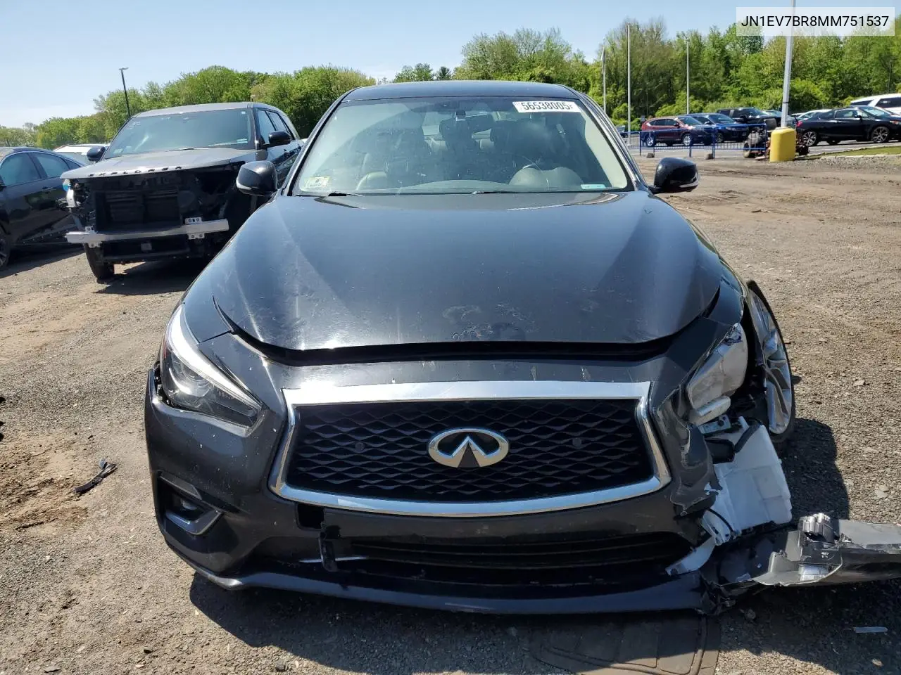 2021 Infiniti Q50 Luxe VIN: JN1EV7BR8MM751537 Lot: 56538005