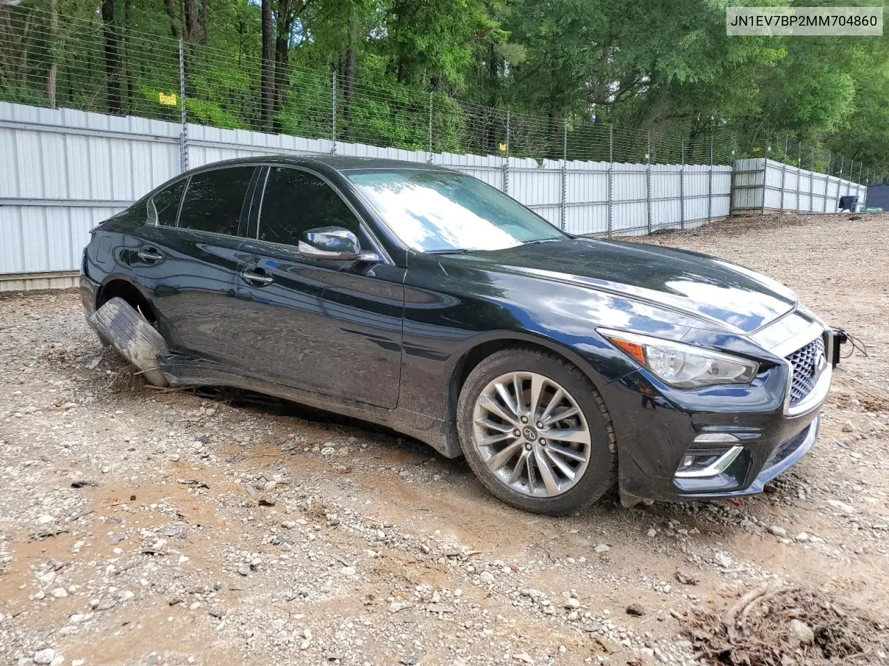 2021 Infiniti Q50 Luxe VIN: JN1EV7BP2MM704860 Lot: 56567875