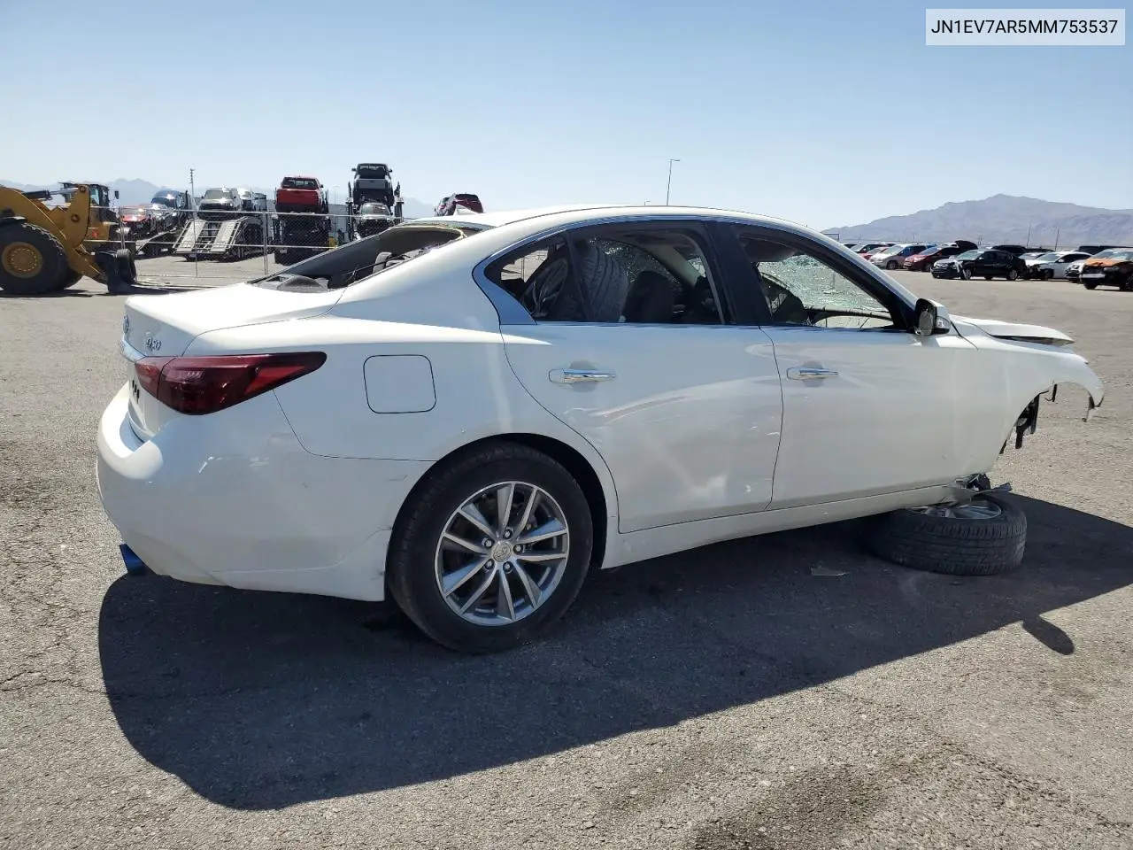 2021 Infiniti Q50 Pure VIN: JN1EV7AR5MM753537 Lot: 61655835