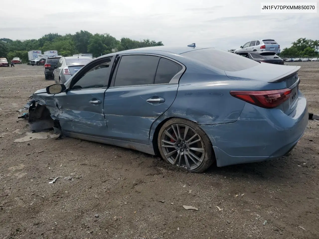 2021 Infiniti Q50 Red Sport 400 VIN: JN1FV7DPXMM850070 Lot: 63199125