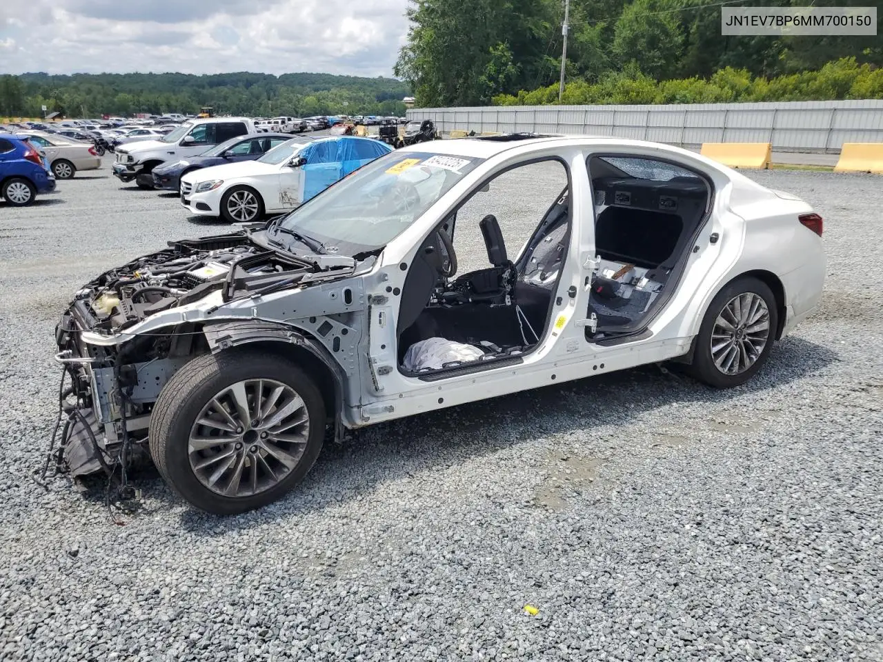 2021 Infiniti Q50 Luxe VIN: JN1EV7BP6MM700150 Lot: 63423225