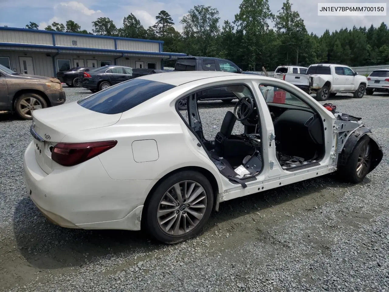 2021 Infiniti Q50 Luxe VIN: JN1EV7BP6MM700150 Lot: 63423225