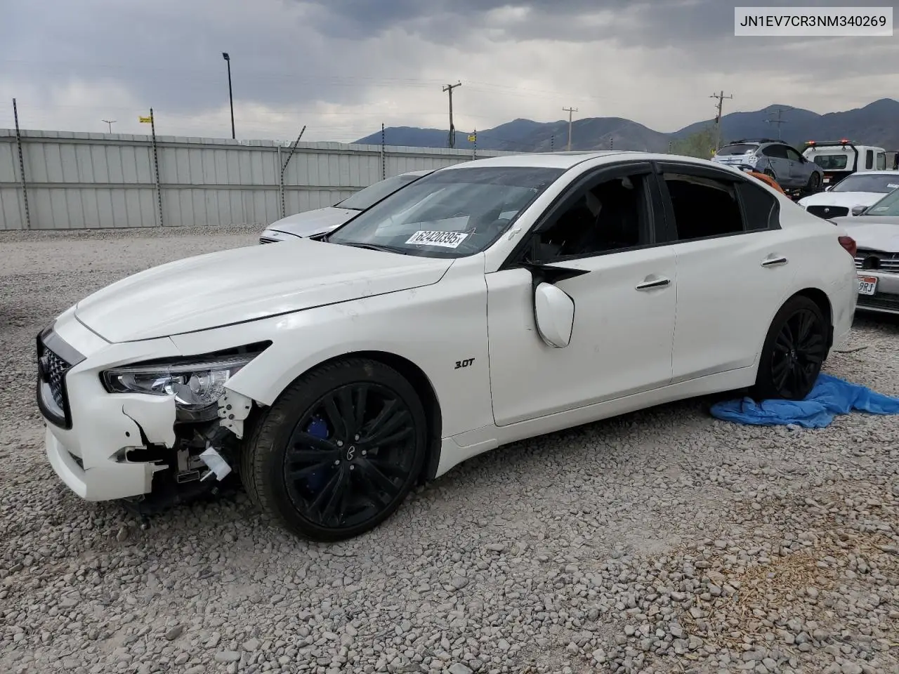 2022 Infiniti Q50 Sensory VIN: JN1EV7CR3NM340269 Lot: 62420395