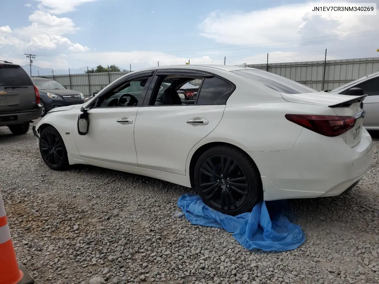 2022 Infiniti Q50 Sensory VIN: JN1EV7CR3NM340269 Lot: 62420395