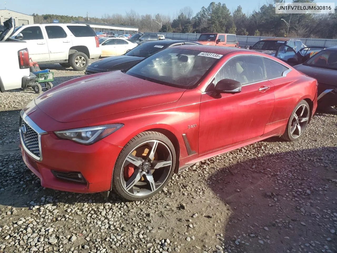 2018 Infiniti Q60 Red Sport 400 VIN: JN1FV7EL0JM630816 Lot: 42331135