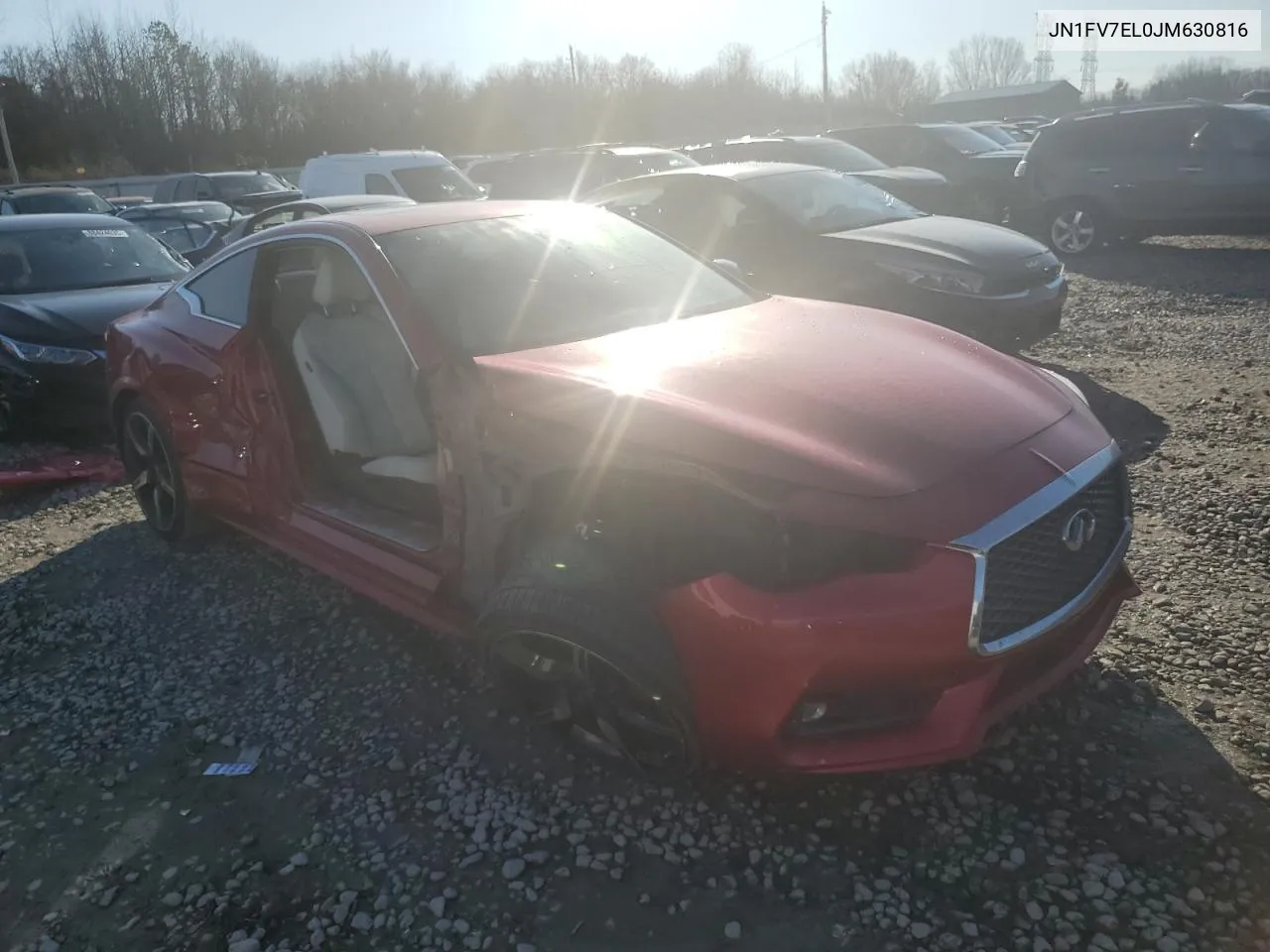 2018 Infiniti Q60 Red Sport 400 VIN: JN1FV7EL0JM630816 Lot: 42331135