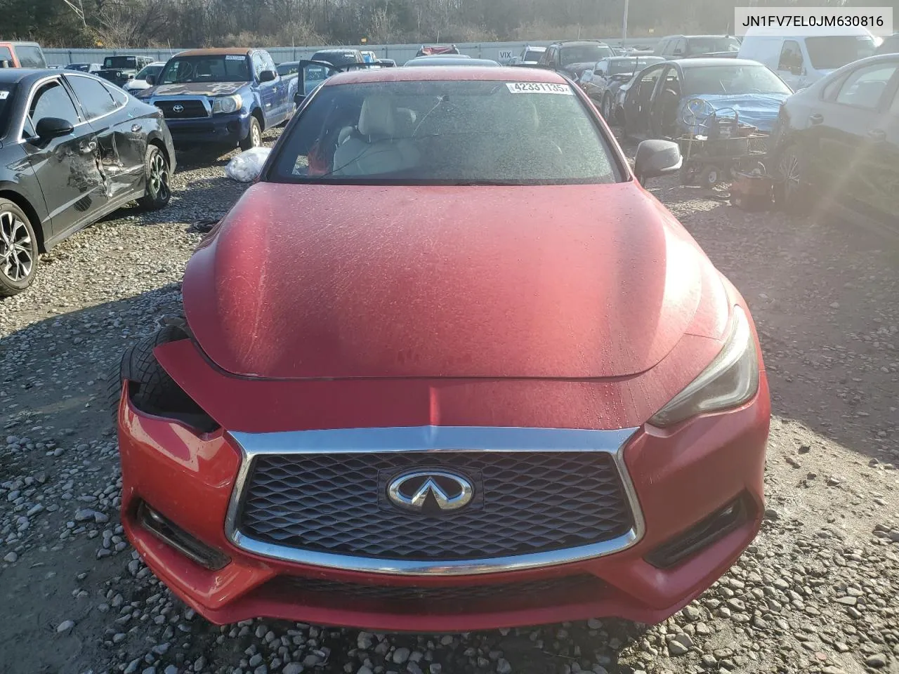 2018 Infiniti Q60 Red Sport 400 VIN: JN1FV7EL0JM630816 Lot: 42331135