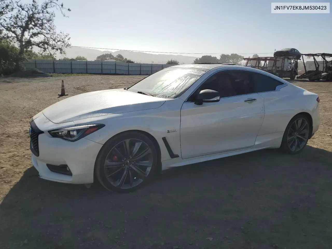 2018 Infiniti Q60 Red Sport 400 VIN: JN1FV7EK8JM530423 Lot: 55517235